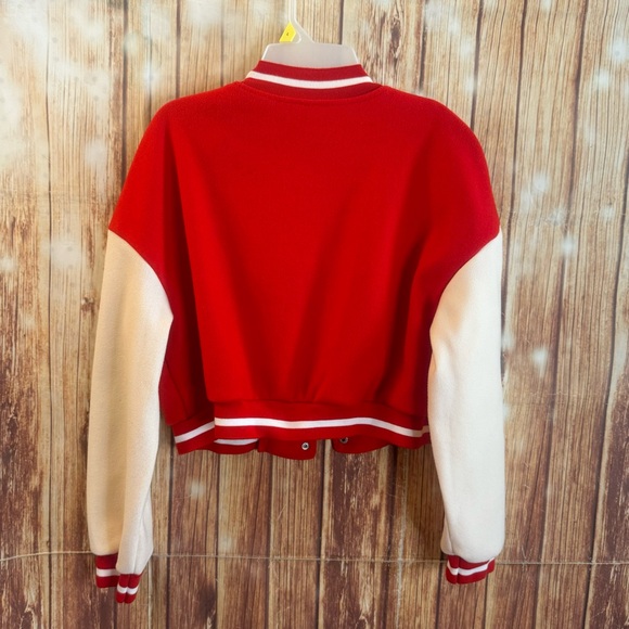 Shein Women’s Crop Varsity Baseball Bomber Jacket Vintage Y2k Streetwear Size L - Picture 8 of 16